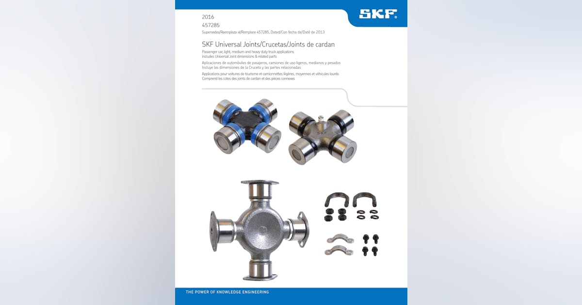 SKF introduces new Ujoint catalog FleetOwner