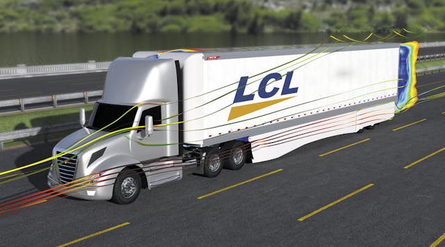 NACFE found that aerodynamic styling can increase fuel efficiency for day cab models by as much as 13%. (Photo courtesy of LCL)