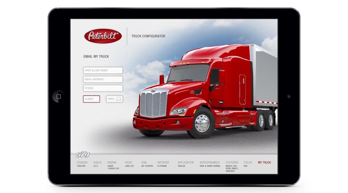 Peterbilt&apos;s new configurator app allows users to build their own Model 579.