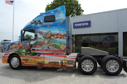 Volvo39s 2016 Ride for Freedom truck a VNL 670 highway tractor model features customdesigned graphics that honor all branches of the US military Photo by Sean KilcarrFleet Owner