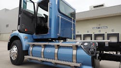 A Peterbilt day cab equipped to run on compressed natural gas CNG A Peterbilt day cab equipped to run on compressed natural gas CNG