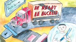 The annual &apos;Be Ready. Be Buckled. Kids&apos; Art Contest&apos; ts children encourage truck, bus, and all drivers to buckle up for safety.