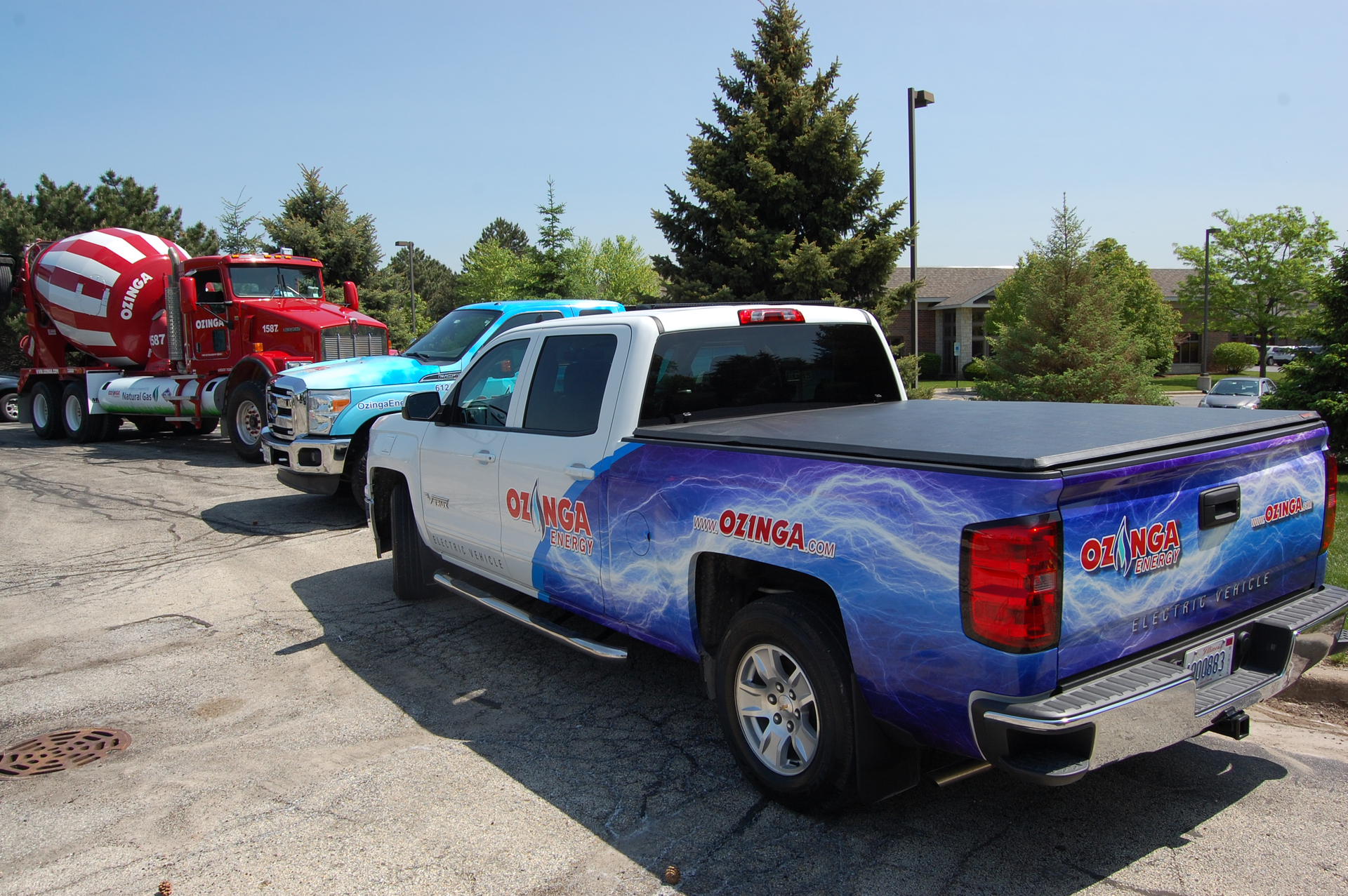 Midwestern construction giant Ozinga brought several of its AFVs to the Green Drives event including a natural gaspowered Kenworth T800 concrete mixer seen in the background Photo by Sean KilcarrFleet Owner