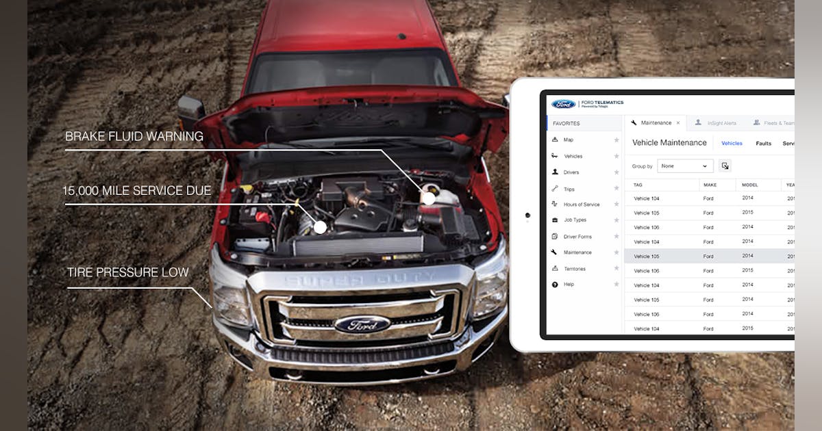 Ford Telematics maintenance extension connects fleet vehicle data to ...