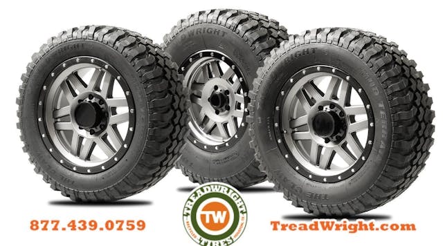 Claw II MT series tires are produced using 65% less oil compared to standard off-road light truck tires, TreadWright says.