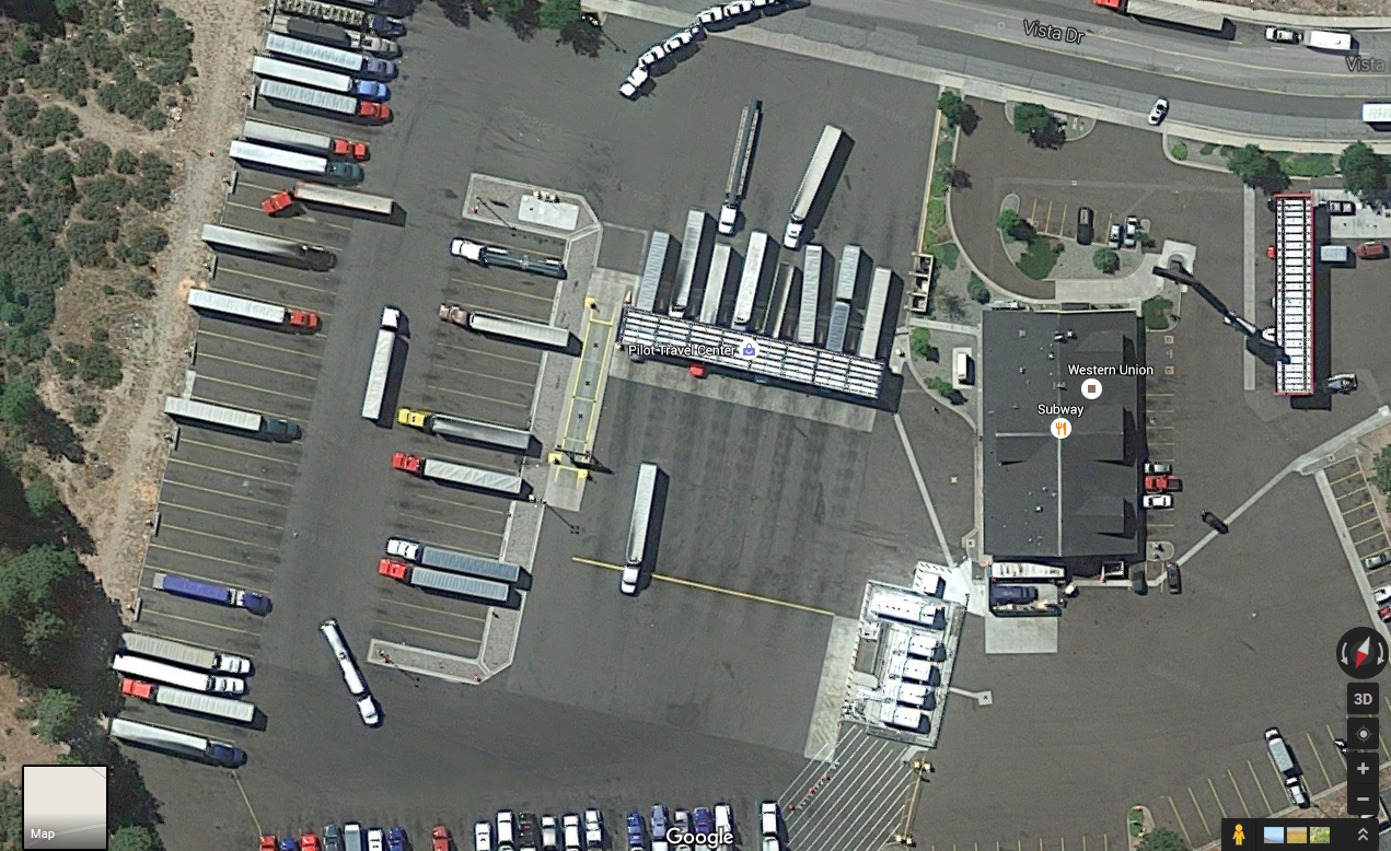 Trucks parked at the Pilot Travel Center in Weed CA The town has also opened its free citybuilt parking lots to truck drivers in need of parking