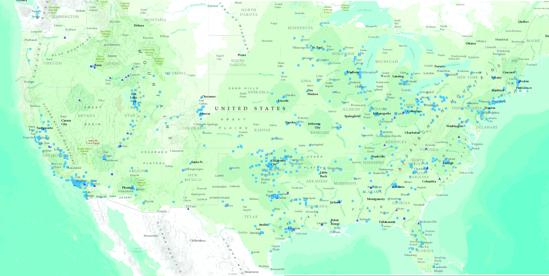 Natural gas fueling map