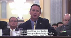 Major Jay Thompson of the Arkansas Highway Police current president of the Commercial Vehicle Safety Alliance testifies before a Senate Commerce subcommittee on implementing the trucking provisions in the FAST Act Major Jay Thompson of the Arkansas Highway Police current president of the Commercial Vehicle Safety Alliance testifies before a Senate Commerce subcommittee on implementing the trucking provisions in the FAST Act