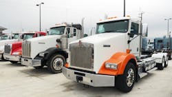 Kenworth and Peterbilt trucks at Rush Truck Center San Antonio Kenworth and Peterbilt trucks at Rush Truck Center San Antonio