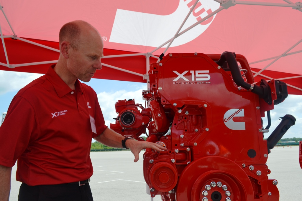 Tim Proctor Cummins lrmDirector Engineering points out the highlights of the new X15 Efficiency Series engine