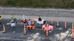 Missouri&apos;s Department of Transportation produced a video with adults walking in cardboard vehicles educating children about the benefits of the zipper merge.