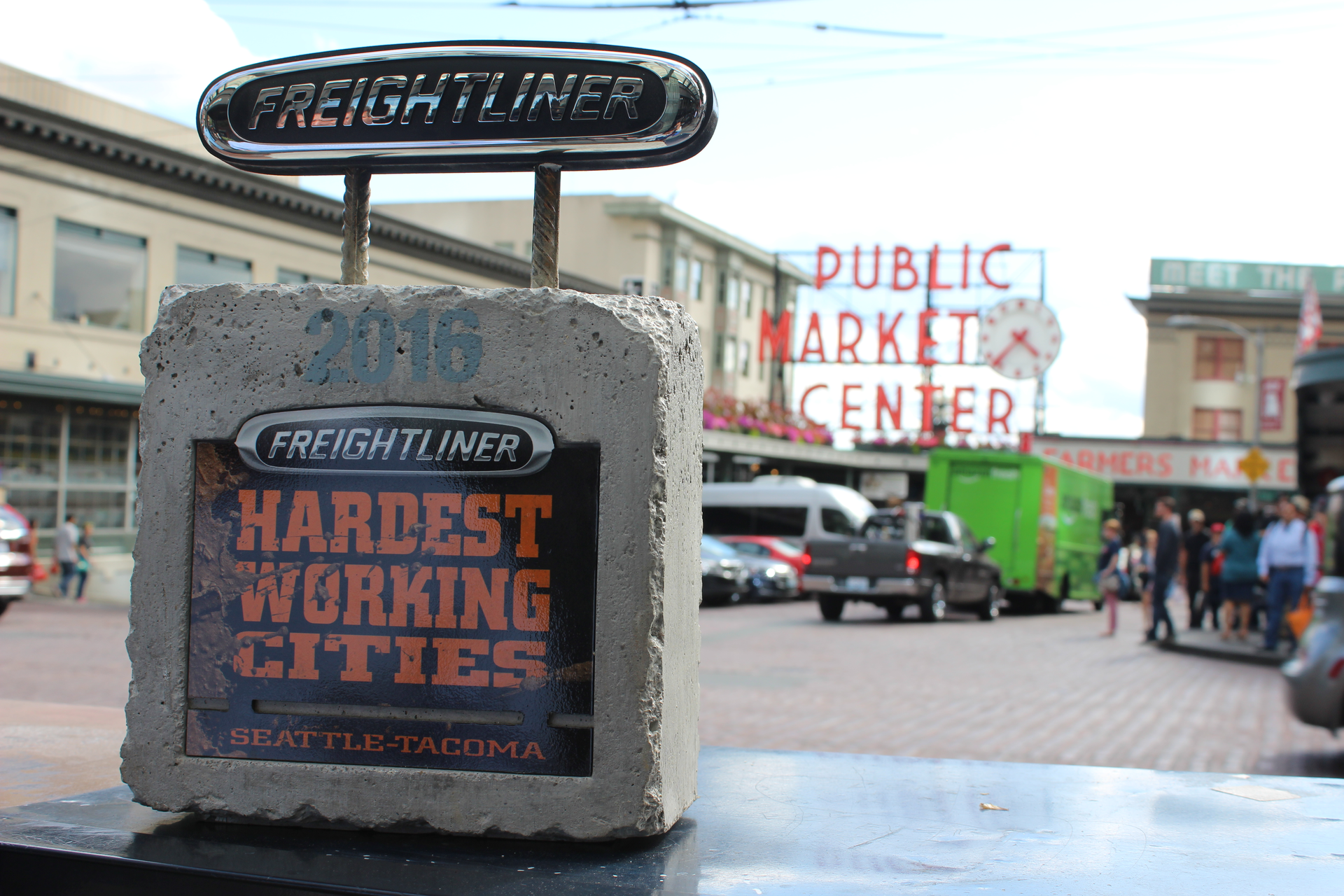 SeattleTacoma was honored as one of Freightliner Trucksrsquo ldquoHardest Working Citiesrdquo The city received the award for its employment in construction and manufacturing and significant investment in infrastructure projects as well as being in the top 20 in North American for contribution to gross domestic product