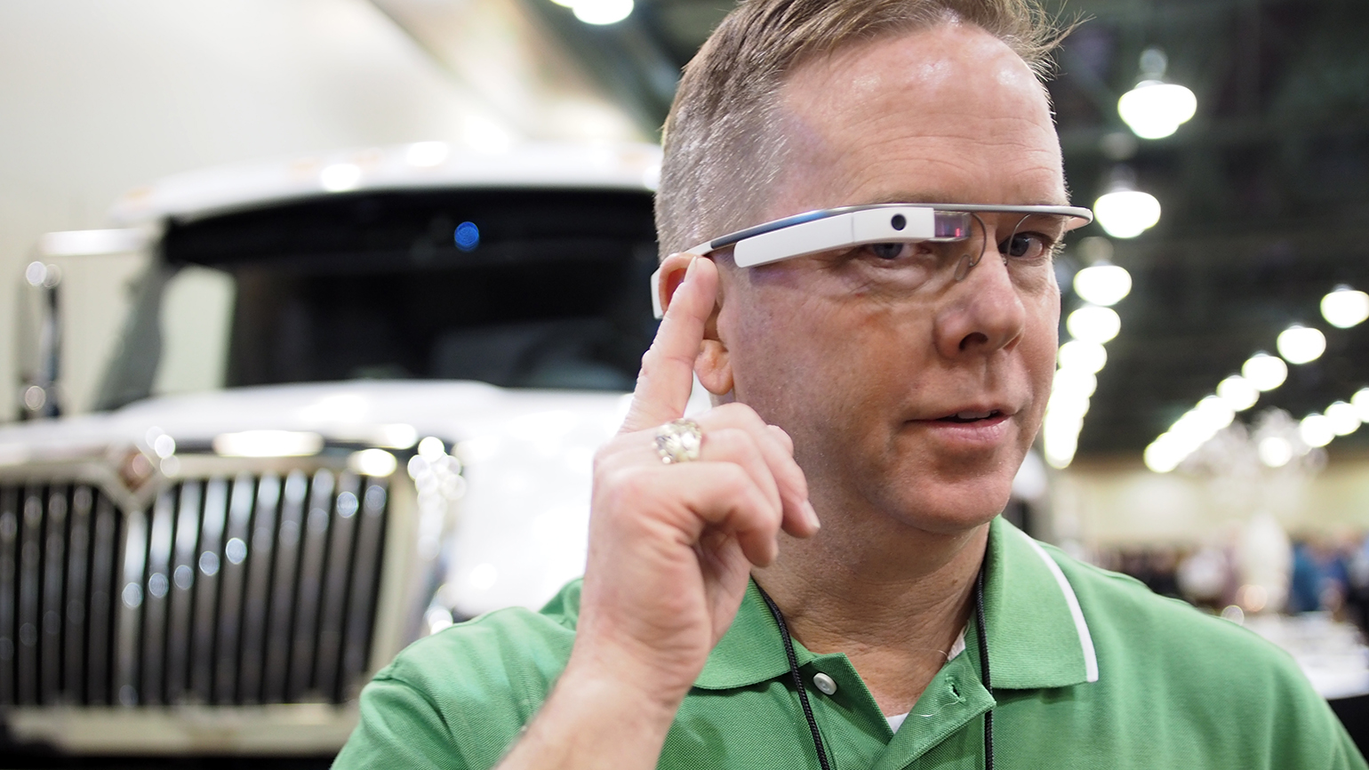 Despite setbacks and lots of yettoberealized potential augmented reality AR has long shown promise for vehicle use generally and trucking applications in particular as well Here Omnitracs Director of Product Innovation Wes Mays models Google Glass the groundbreaking wouldbe product that helped spur attention to AR technology but raised a number of concerns