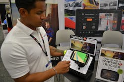 Alex Choup points out some of the features of the TomTom TRUCKER 600 at GATS Alex Choup points out some of the features of the TomTom TRUCKER 600 at GATS