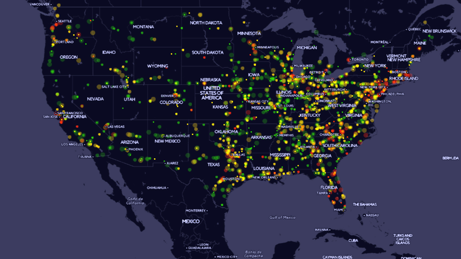 North America's top 10 counties with busiest