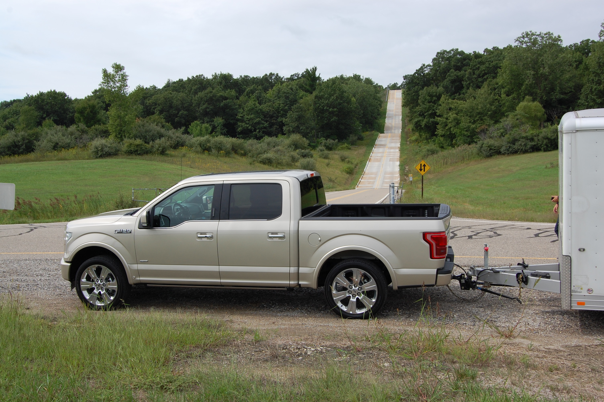 One of the preproduction 2017 model F150 pickups Ford Motor Co made available at its Michigan Proving Grounds for test drives Photo by Sean KilcarrFleet Owner