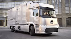 Daimler&apos;s Mercedes-Benz Urban eTruck is a fully electric 6x2 cabover with refrigerated body and 26-ton GVW.