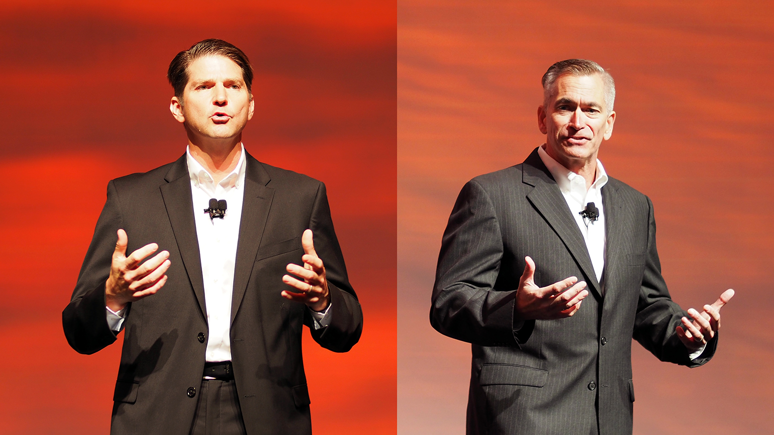 PeopleNet President Brian McLaughlin left and TMW Systems President David Wangler spoke about the companies39 latest technology integrations and the future of transportation at the open of their first combined insight user conference Monday Sept 26