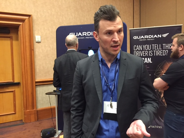 Mirza Kozarcanin senior VP of global business development for Seeing Machines provided the press briefing at ATA39s annual conference Photo by Sean KilcarrFleet Owner