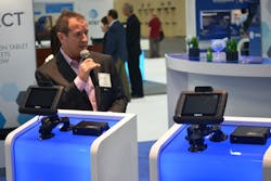 Larry Jordan presents the new Zonar Connect nextgeneration tablet at ATA MCampE Larry Jordan presents the new Zonar Connect nextgeneration tablet at ATA MCampE