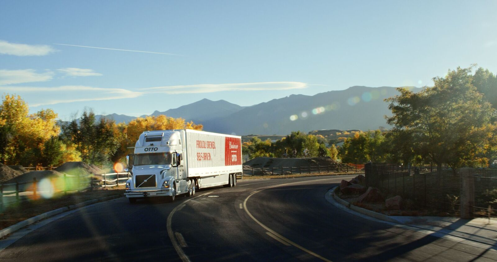 A human truck driver remained aboard for the entire route monitoring the delivery from the sleeper berth Photo Otto