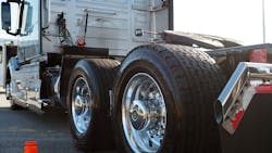 This quotPower of Volvoquot VNL tractor at the Volvo Trucks Safety Symposium is wearing shiny new Michelin X One super singles on Alcoa wheels This quotPower of Volvoquot VNL tractor at the Volvo Trucks Safety Symposium is wearing shiny new Michelin X One super singles on Alcoa wheels