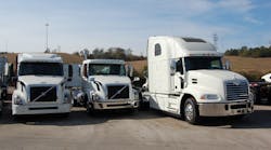 Total Class 8 demand expected to end 2016 at 240,000 units, dropping to 215,000 units by 2017, according to Volvo and Mack. (Photo by Sean Kilcarr/Fleet Owner)