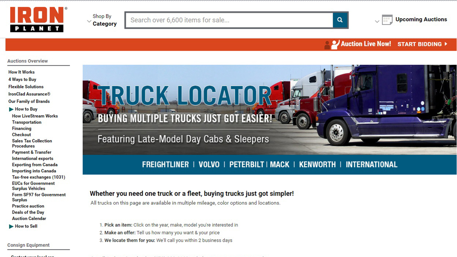 IronPlanet an online used equipment marketplace has launched a new Truck Locator service that39s quottailormadequot to streamline bulk purchase for fleet buyers