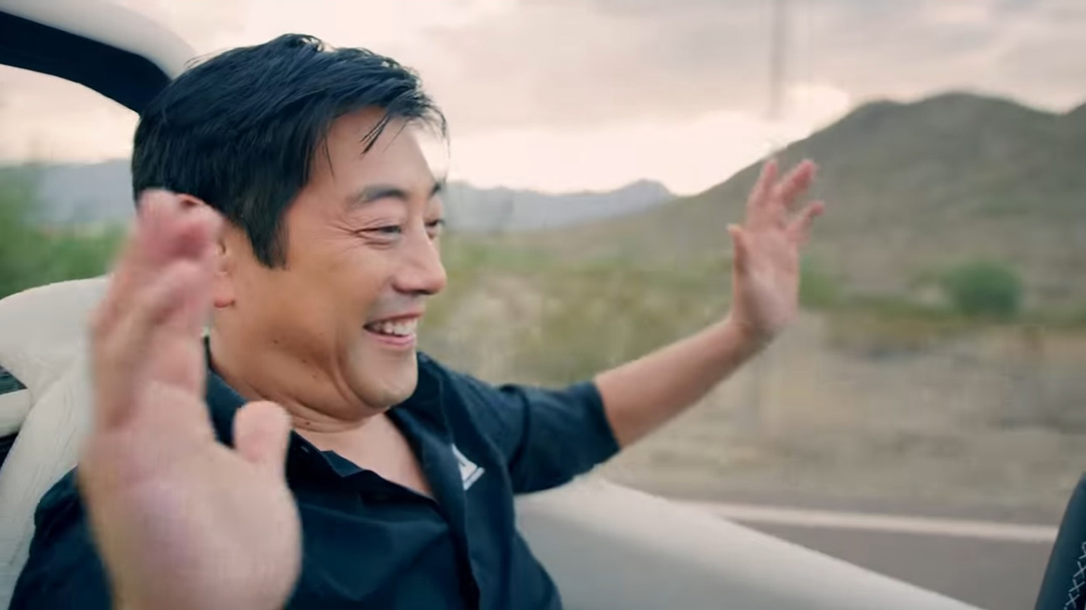 Engineer Grant Imahara takes his hands off the wheel of a 3Dprinted autonomous vehicle that uses a drone to give occupants an aerial view of their surroundings The concept by Finn Yonkers won Local Motors39 quotEssence of Autonomyquot contest presented in partnership with Mouser Electronics