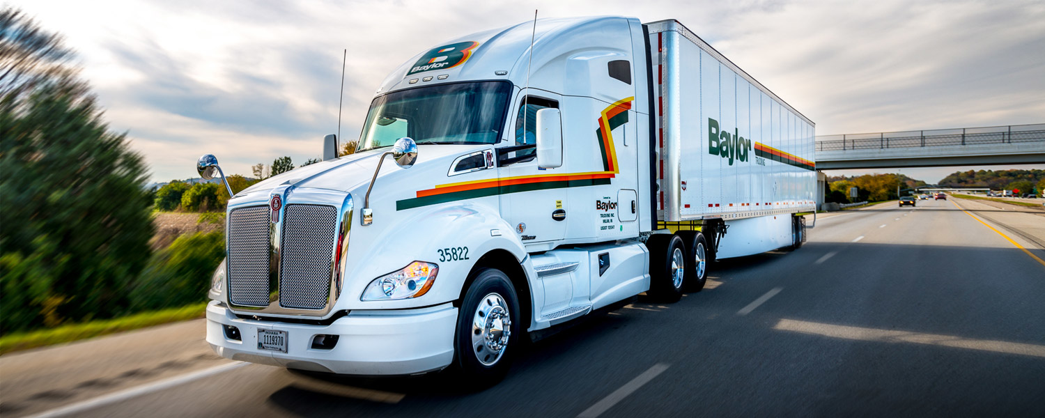 Baylor Trucking headquartered in Milan IN and founded in 1946 today operates a fleet of 200 power units and 715 trailers serving mainly the eastern US from its terminal located in Portland TN Photo courtesy of Baylor Trucking
