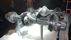 The new Meritor 14X HE tandem drive axle. (Photo by Sean Kilcarr for Fleet Owner)