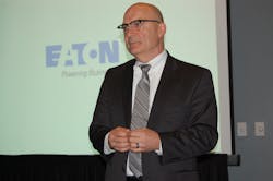 Eaton39s Larry Bennett pictured says the quotpushquot for autonomous vehicles will come from the automotive world simply because quotthey have the economies of scalequot Photo by Sean Kilcarr for Fleet Owner Eaton39s Larry Bennett pictured says the quotpushquot for autonomous vehicles will come from the automotive world simply because quotthey have the economies of scalequot Photo by Sean Kilcarr for Fleet Owner