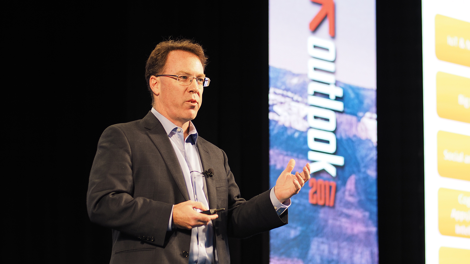 Omnitracs39 Kevin Haugh discusses a product roadmap for the company including the new Routing Dispatch and Compliance solution combining a number of functionalities on Tuesday Feb 28 at the Outlook 2017 user conference