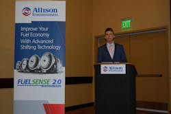 Allison39s Ryan Milburn said FuelSense 20 can save between 300 and 900 worth of fuel per truck depending on duty cycle and annual mileage Photo by Sean Kilcarr for Fleet Owner Allison39s Ryan Milburn said FuelSense 20 can save between 300 and 900 worth of fuel per truck depending on duty cycle and annual mileage Photo by Sean Kilcarr for Fleet Owner