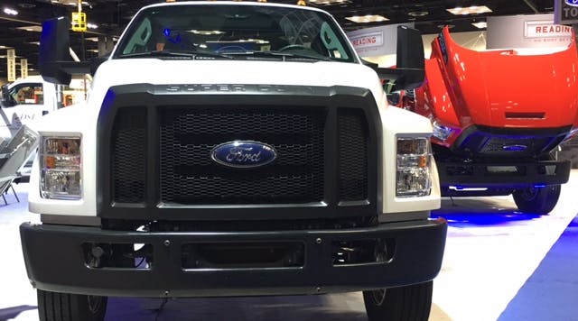 Ford&apos;s 2017 F-650 Super Duty on display at the 2017 NTEA Work Truck Show. (Photo by Cristina Commendatore)
