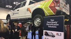 XL Hybrids XLP plugin hybrid electric vehicle upfit on Ford F150 displayed at the NTEA Work Truck Show