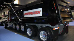 The Paradox quotsquare stylequot Class 8 dump body built by Crysteel Mfg a division of TBEI Photo by Sean Kilcarr for Fleet Owner