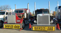 A truck and trailer weighing more than 80000 lbs or having a width of more than 102 in would meet the federal definition of oversizeoverweight freight Photo by Sean Kilcarr for Fleet Owner