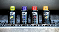 Sister company ONE20 Strong is launching a suite of energy shots specifically for truckers with &apos;trucking themed&apos; names such as: Overdrive (Orange), Accelerator (Berry), Diesel (Grape) and Hammerlane (Lemon-lime). (Photo courtesy of ONE20)