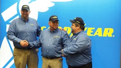 David Webb center winner of this year39s Goodyear Highway Hero award shares the spotlight with fellow truck driver finalists Chris Baker right and Tim Freiburger David Webb center winner of this year39s Goodyear Highway Hero award shares the spotlight with fellow truck driver finalists Chris Baker right and Tim Freiburger