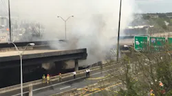 A view of the collapsed I85 highway bridge Photo courtesy of Web Radio