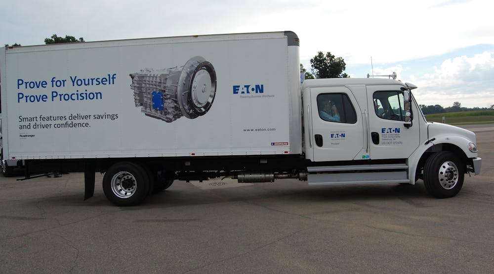 The Eaton Procision medium-duty AMT will be transferred to the new joint venture once it is up and running. (Photo by Sean Kilcarr for Fleet Owner)