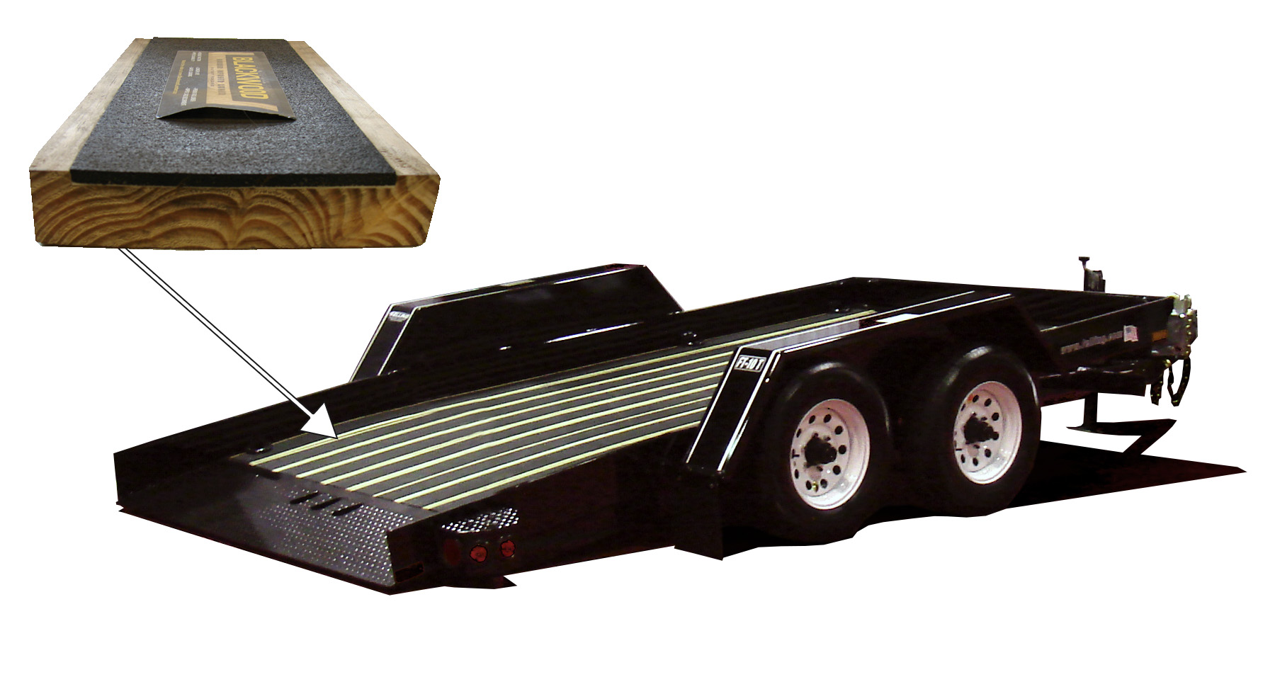 Pictured above is an FT10 T Pan Tilt trailer with Blackwood decking