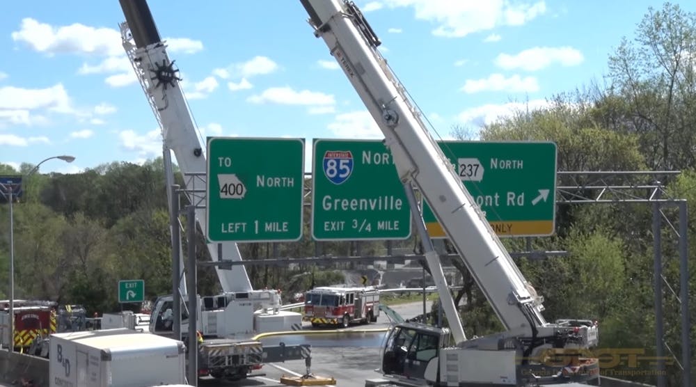 Detours and re-routing were set up quickly with the Interstate 85 bridge situation, and the response helped prevent any injuries from the fire and bridge collapse Thurs., March 30. Georgia Dept. of Transportation officials say that the planned repairs will be expedited and they expect a new section of I-85 will be reopened by Thurs., June 15.