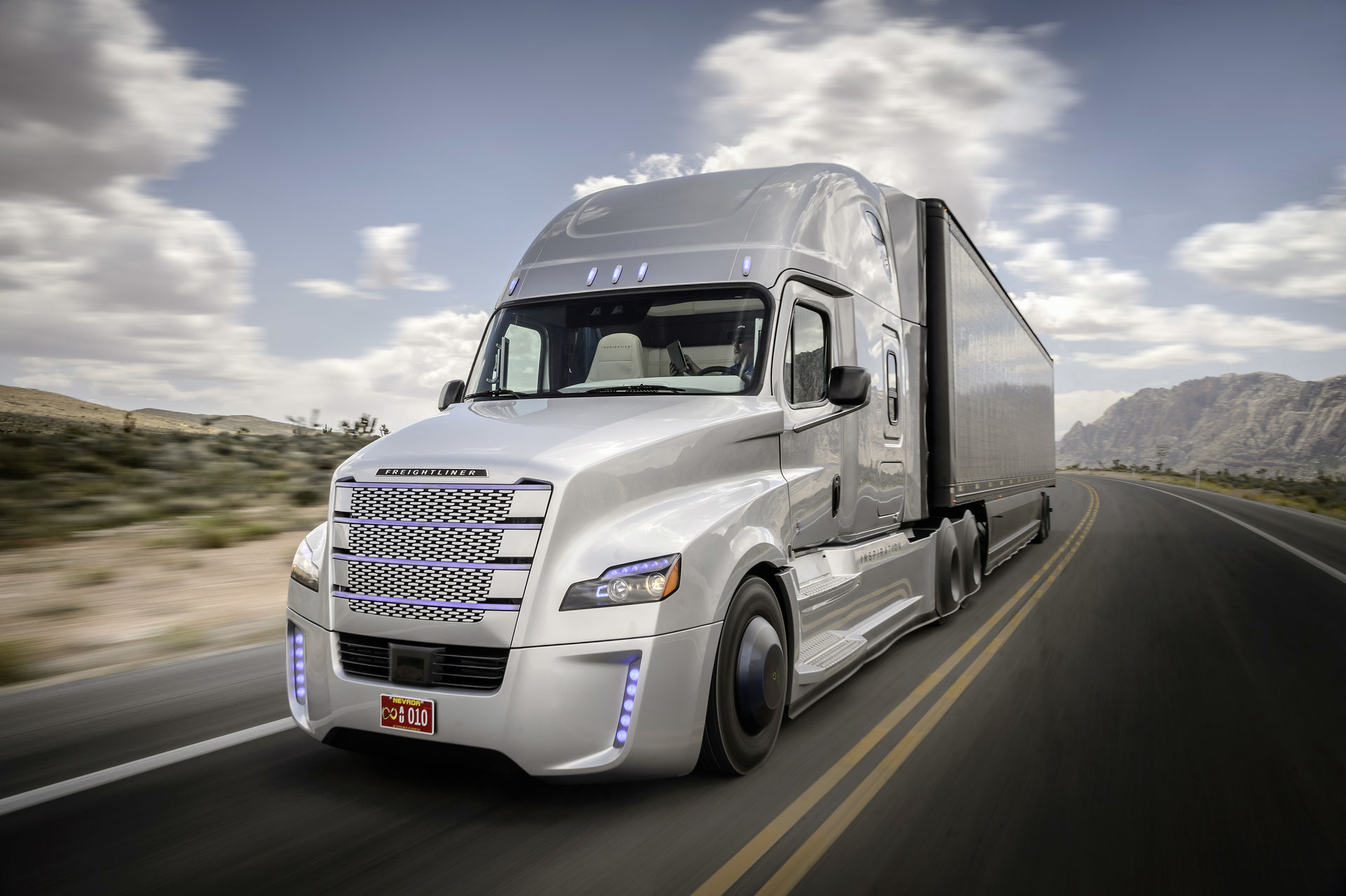 Navigant says driver assistance systems will deployed in the short term which will pave the way for adoption of fully automated vehicles over the longer term Photo Freightliner Trucks