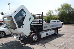 Mitsubishirsquos allelectric eCanter featured at last yearrsquos Green Drives Conference Photo by Sean KilcarrFleet Owner Mitsubishirsquos allelectric eCanter featured at last yearrsquos Green Drives Conference Photo by Sean KilcarrFleet Owner