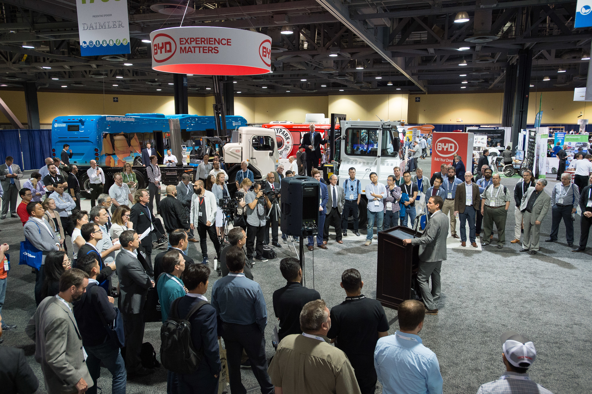 A release from CARB said CCIbacked demonstration projects are putting electricity and hydrogen vehicles sidebyside with existing diesel models to more clearly determine their benefits and capabilities in realworld situations Among the companies joining CARB for the announcement was BYD Photo ACT Expo