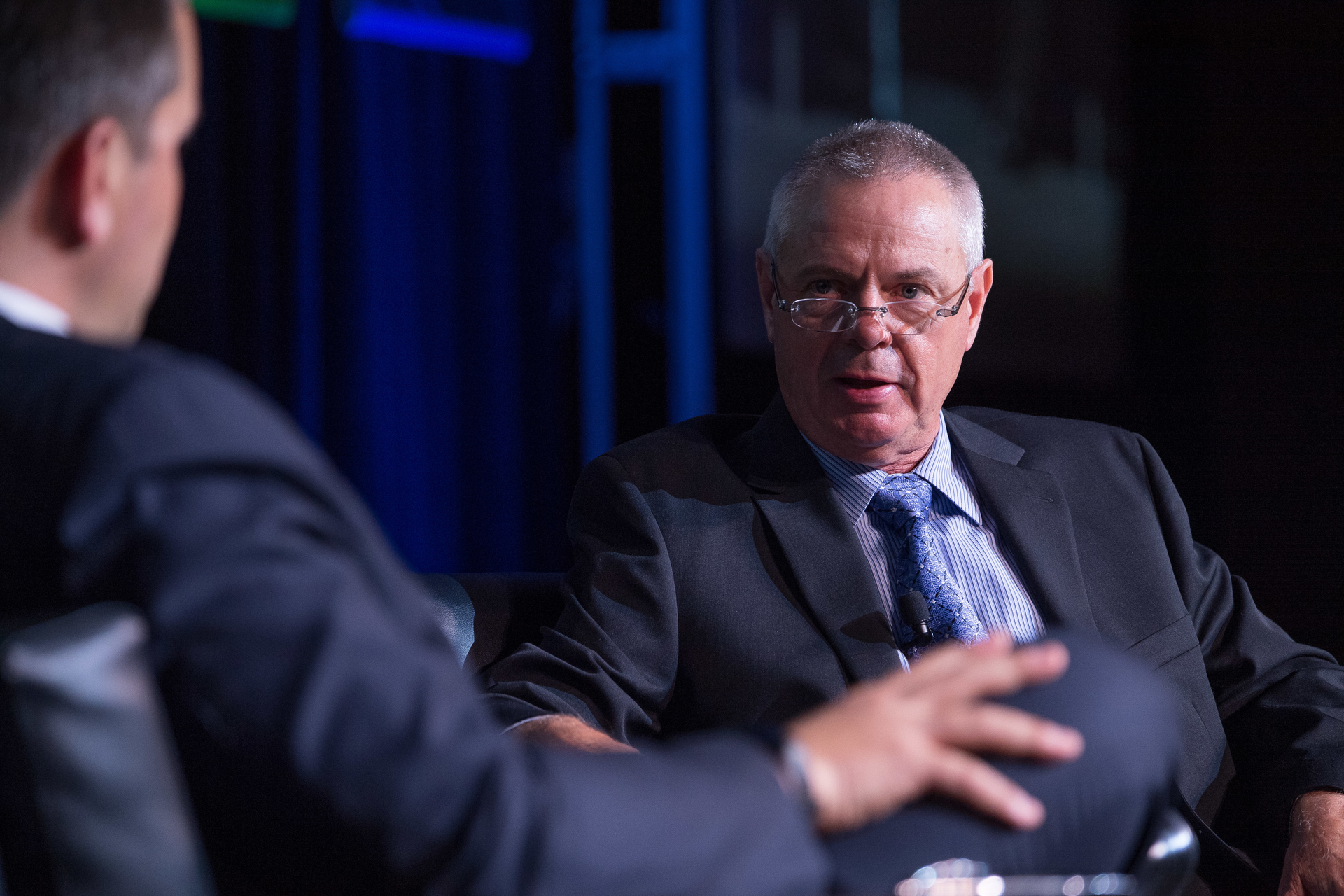 Mike Casteel director of fleet procurement for United Parcel Service discusses electric vehicles during the Advanced Clean Transportation Expo ACT Expo photo