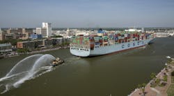 The Cosco Development is the largest vessel to call on the Port of Savannah. (Photo: Georgia Ports Authority)