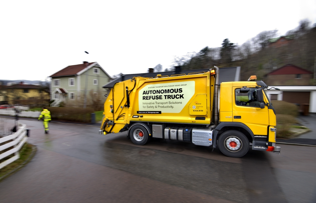 Volvo Trucks and Swedish waste management company Renova are testing autonomous vehicles for refuse handling Volvo Trucks